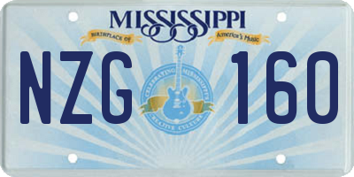 MS license plate NZG160