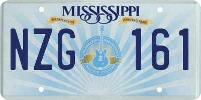 MS license plate NZG161