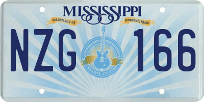 MS license plate NZG166