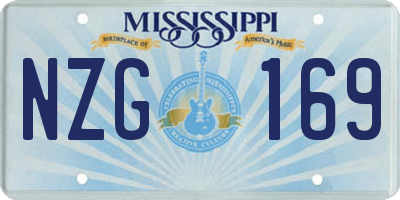 MS license plate NZG169
