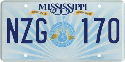 MS license plate NZG170