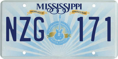 MS license plate NZG171