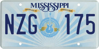 MS license plate NZG175