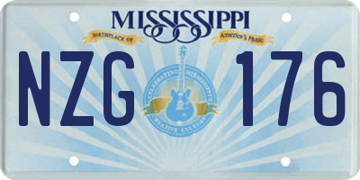 MS license plate NZG176