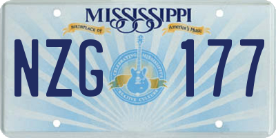 MS license plate NZG177