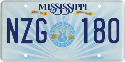 MS license plate NZG180