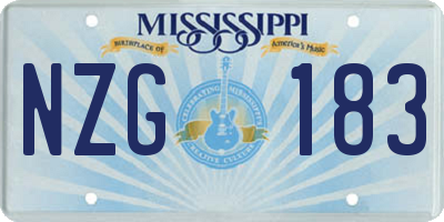 MS license plate NZG183