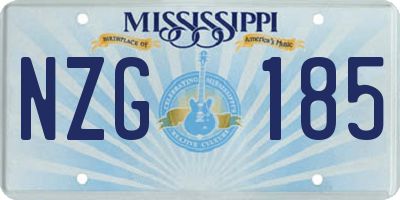 MS license plate NZG185
