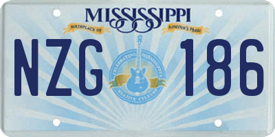 MS license plate NZG186