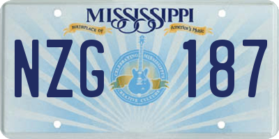 MS license plate NZG187