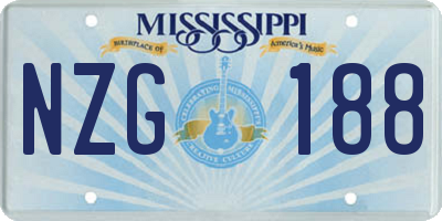 MS license plate NZG188