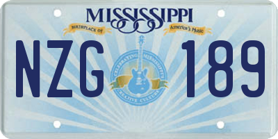 MS license plate NZG189