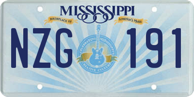 MS license plate NZG191