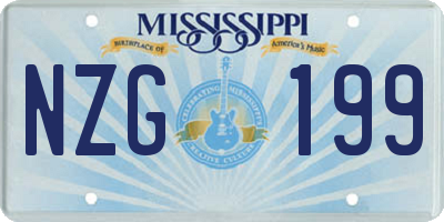 MS license plate NZG199