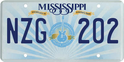 MS license plate NZG202