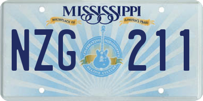 MS license plate NZG211