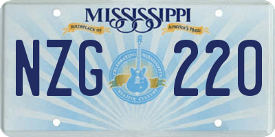 MS license plate NZG220