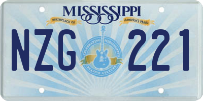 MS license plate NZG221
