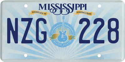 MS license plate NZG228