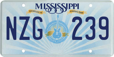 MS license plate NZG239