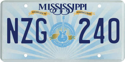 MS license plate NZG240