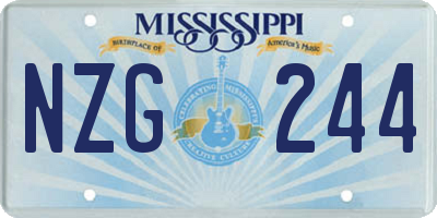 MS license plate NZG244