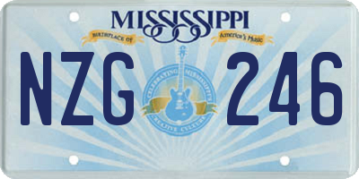 MS license plate NZG246