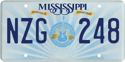 MS license plate NZG248
