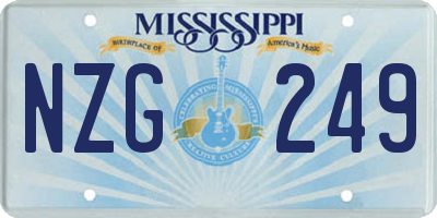 MS license plate NZG249