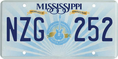 MS license plate NZG252