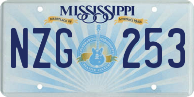 MS license plate NZG253