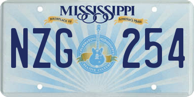 MS license plate NZG254