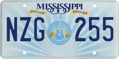 MS license plate NZG255