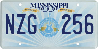 MS license plate NZG256
