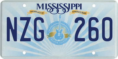 MS license plate NZG260