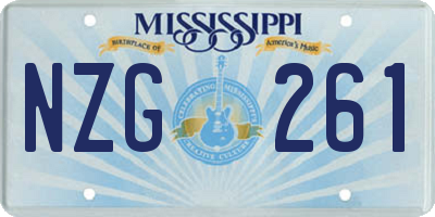 MS license plate NZG261
