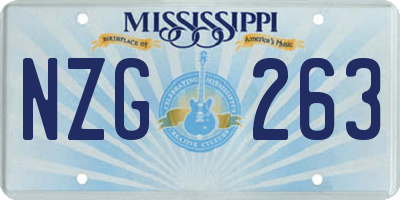 MS license plate NZG263