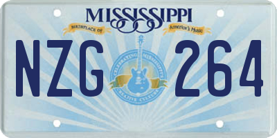 MS license plate NZG264
