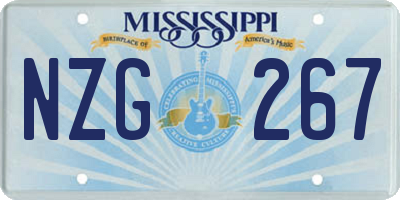 MS license plate NZG267