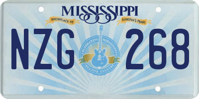 MS license plate NZG268