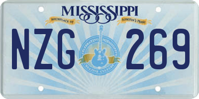 MS license plate NZG269