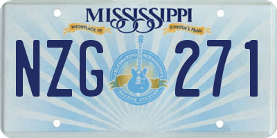 MS license plate NZG271
