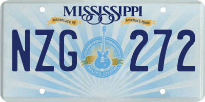 MS license plate NZG272