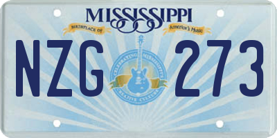 MS license plate NZG273