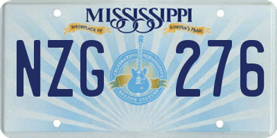 MS license plate NZG276