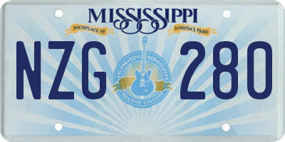 MS license plate NZG280