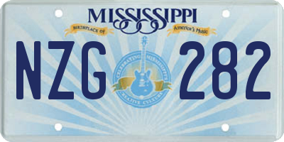 MS license plate NZG282