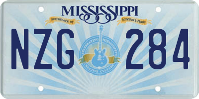 MS license plate NZG284