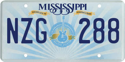 MS license plate NZG288