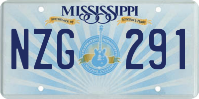 MS license plate NZG291